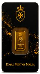 Packaged fine gold bar